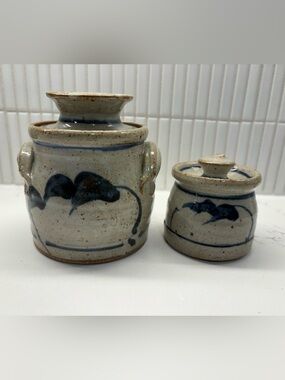 Butter Bell.  Studio pottery butter bell and cinnamon sugar shaker